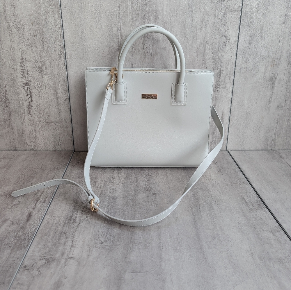 🔥 Like new Onna Ehrlich Heidi Satchel Light Grey Handbag Crossbody Purse